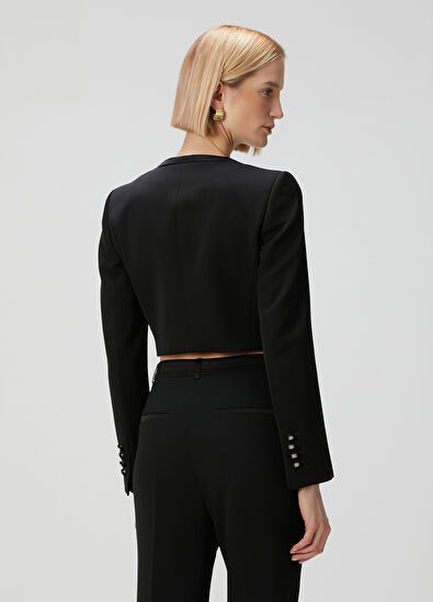 Dolce & Gabbana o1s22i1n0225 Cropped Blazer in Black Size M / US 6-8 / IT 42-44 - 4 Thumbnail