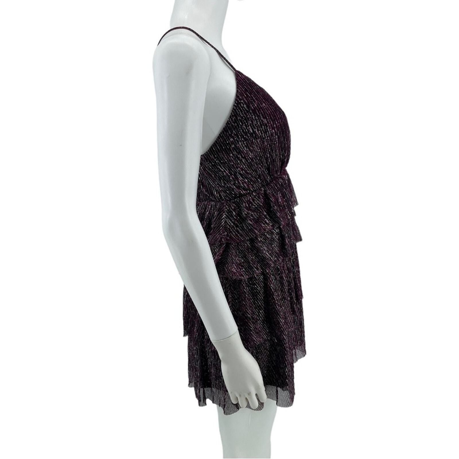 Other Lulus Dress S Glowing Gorgeous Mini Metallic Tiered NWT Size S / US 4 / IT 40 - 6 Thumbnail