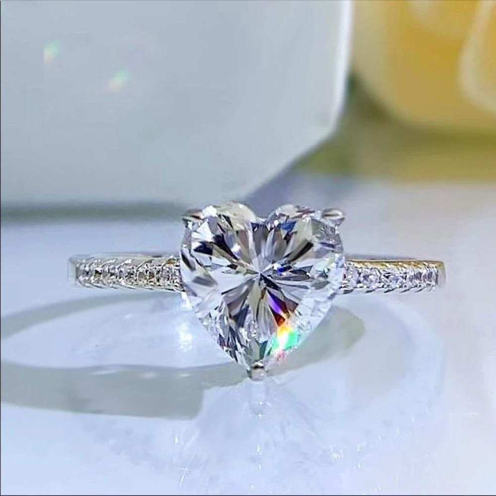 Other Romantic Heart Shaped Sterling Silver Ring Size ONE SIZE - 1 Thumbnail