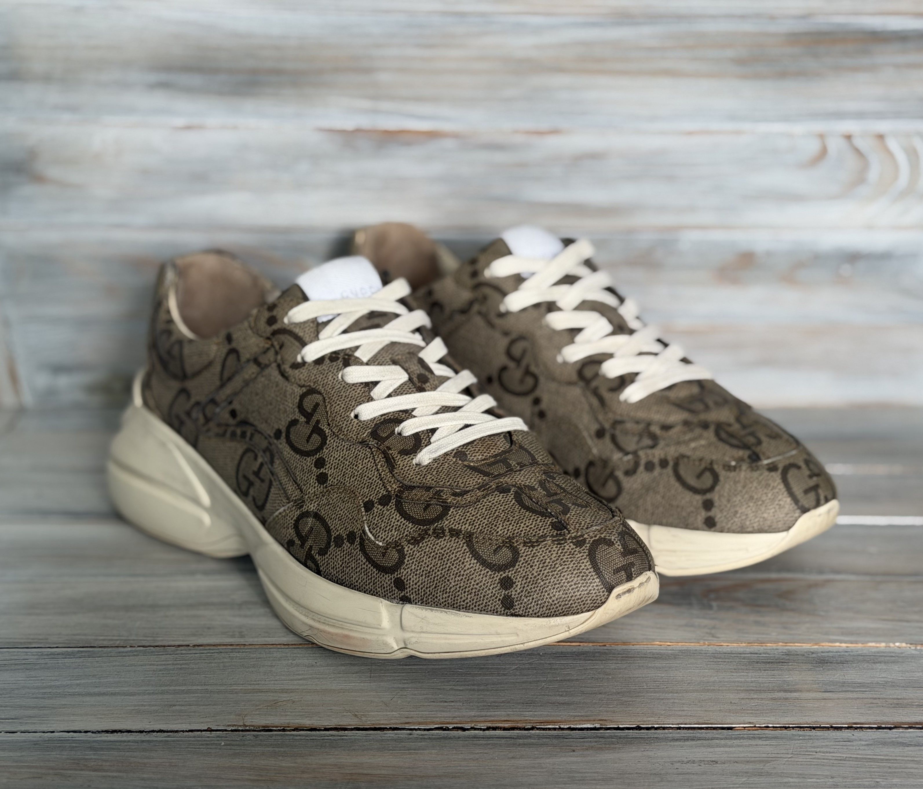 Gucci GUCCI GG Rython 100 Monogram Lace Up Sneakers Made In Italy Size US 11.5 / EU 44-45 - 2 Thumbnail