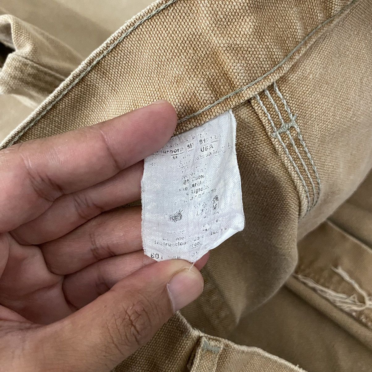 Carhartt Vintage Carhartt Double Knee Faded Tan Carpenter Pants Size US 35 - 22 Thumbnail