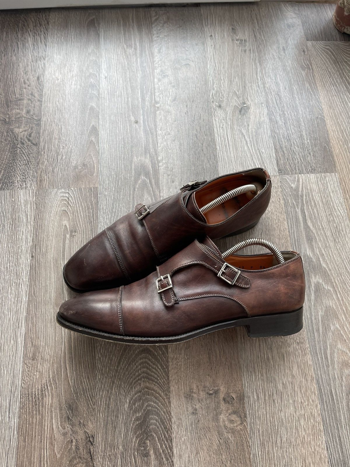 Santoni × Vintage Santoni Oxford Laced-Up In Black Leather Men shoes size 8 Size US 8.5 / EU 41-42 - 2 Thumbnail