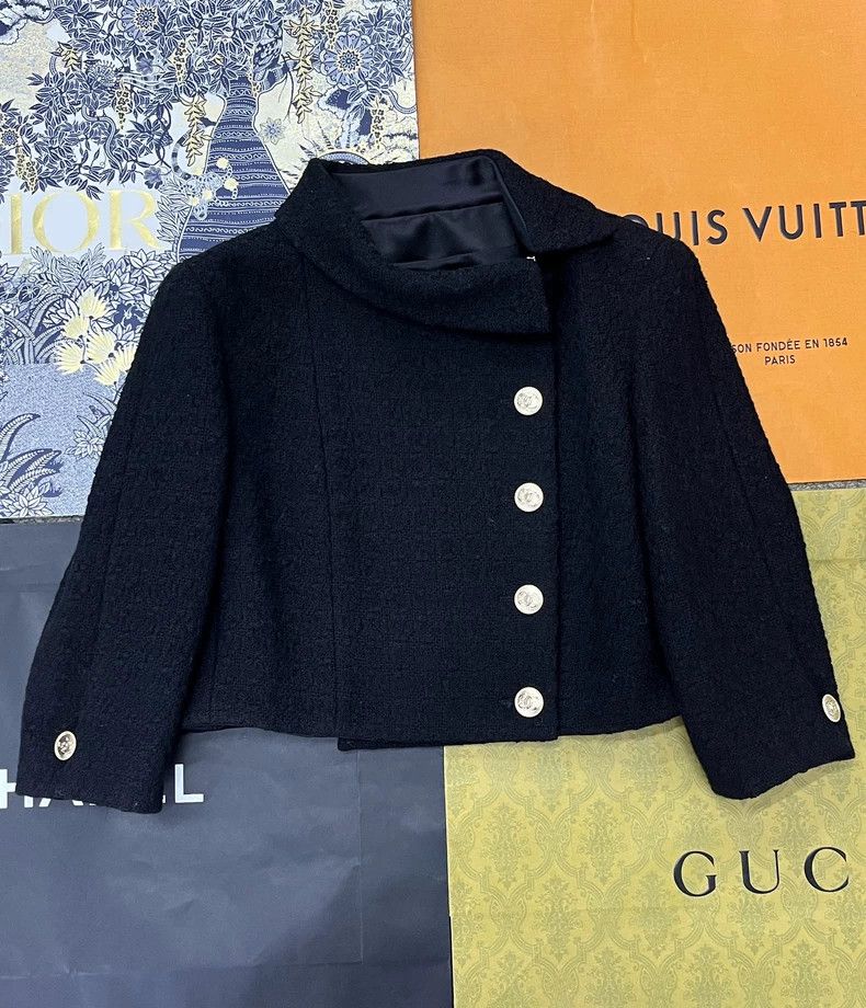 Chanel Chanel Rue Cambon Black Gold Button Coat - dmc Size US M / EU 48-50 / 2 - 1 Thumbnail