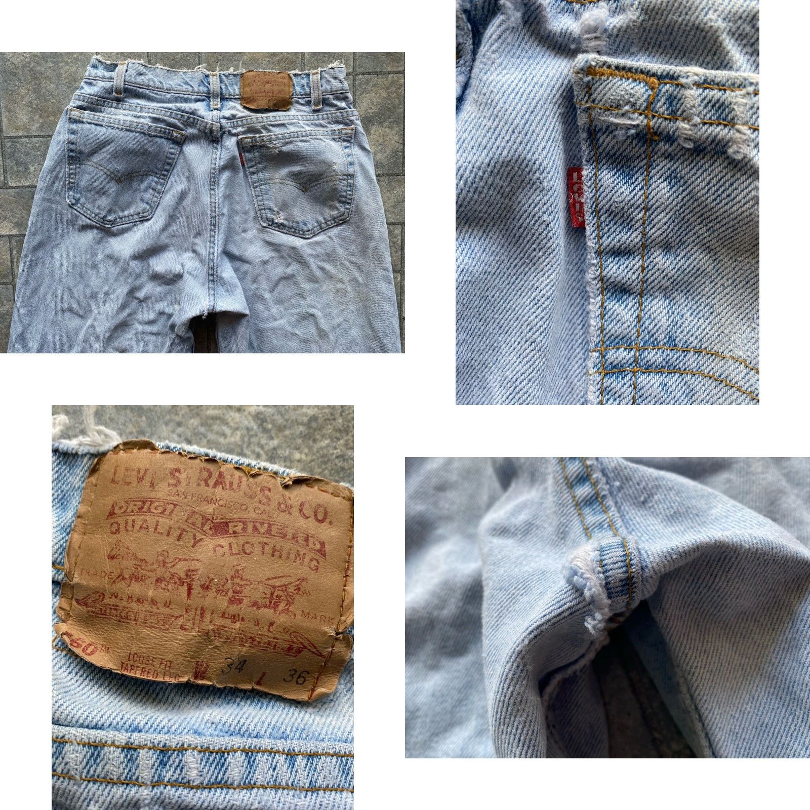 Levi's VINTAGE Levi's 560 Jeans Men 34x36 USA Blue 1994 Flaws Wear Pants - 34x36 Inseam 36 Mens Size US 34 / EU 50 - 10 Thumbnail