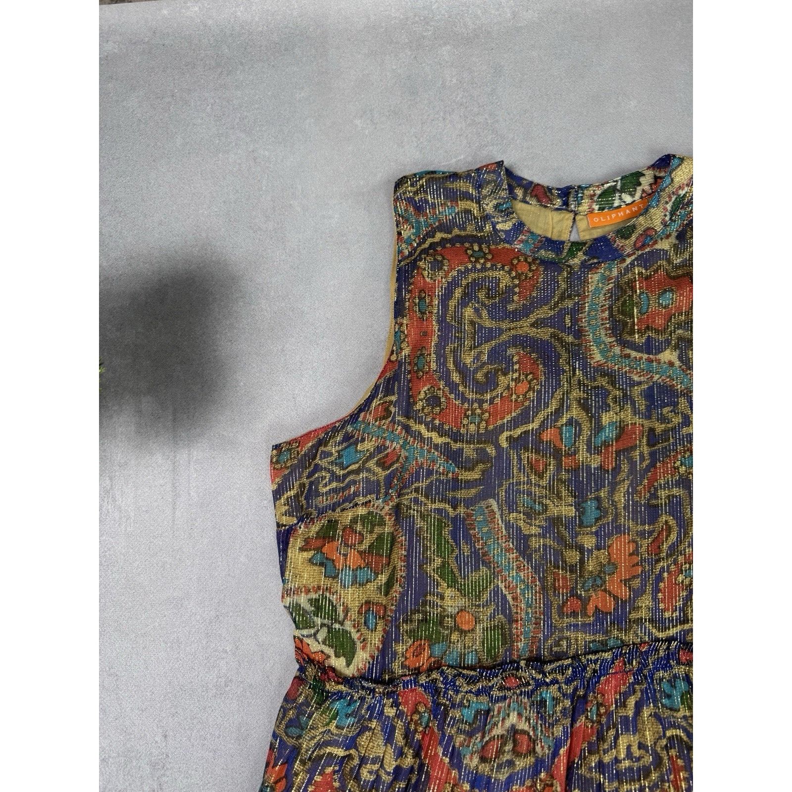 Oliphant OLIPHANT RUFFLE TIERED MAXI PERSIAN COBALT SIZE L DRESS Size L / US 10 / IT 46 - 2 Thumbnail