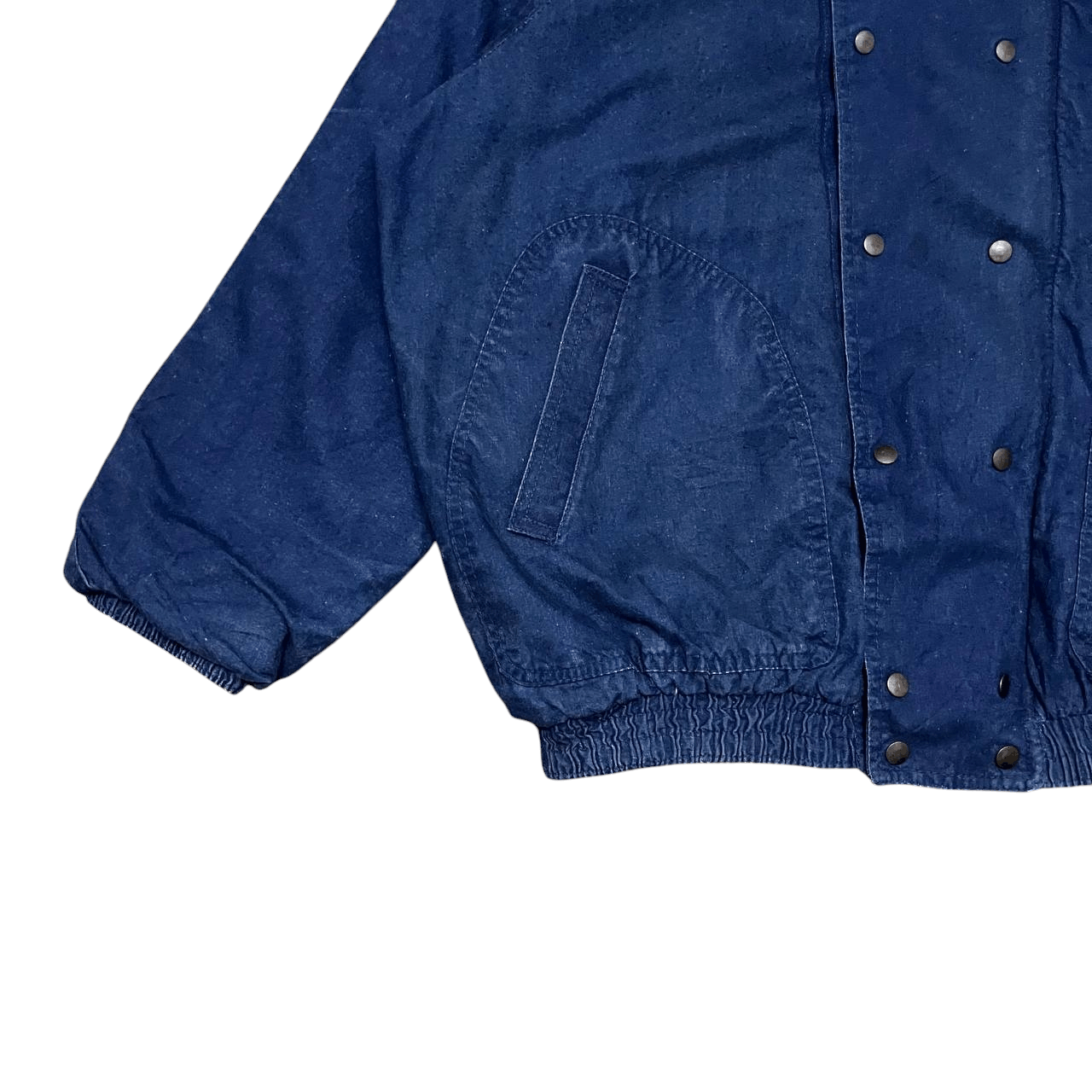 Issey Miyake Vintage Issey Miyake Inspired Indigo Bomber Jacket Size US M / EU 48-50 / 2 - 3 Thumbnail