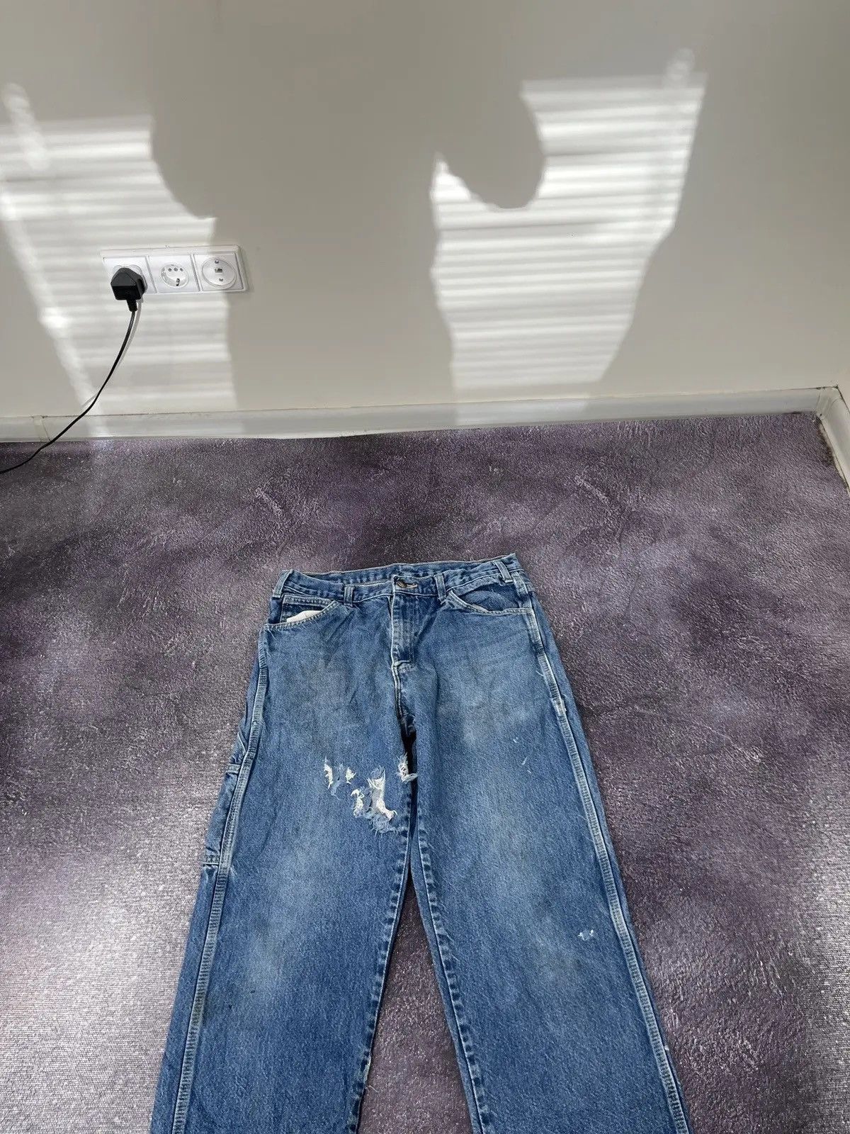 Dickies × Vintage Vintage Dickies USA Faded Blue Work Denim Hype Baggy Jeans Size US 33 - 9 Thumbnail