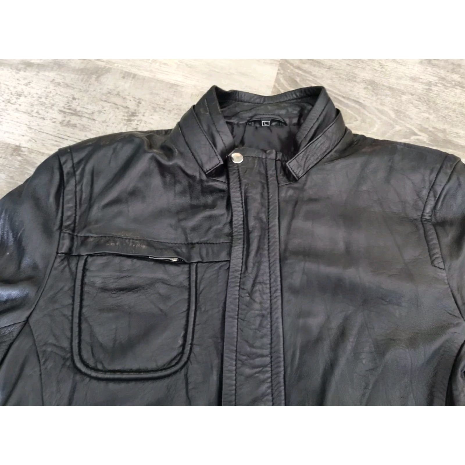 Vintage VINTAGE Real Leather Men's Motorcycle Jacket 90s Black Leather Biker Ride Classic L Size US L / EU 52-54 / 3 - 3 Thumbnail