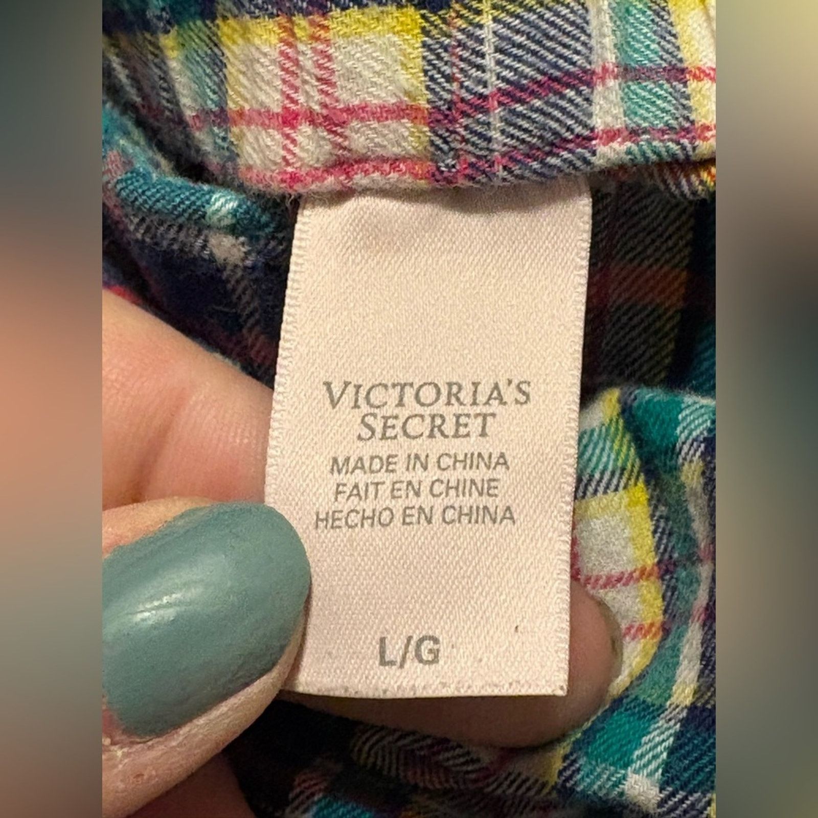 Victoria's Secret (Victoria Secret) Sleepwear Plaid Boxer Shorts: Size Large Size 34" / US 12 / IT 48 - 3 Thumbnail