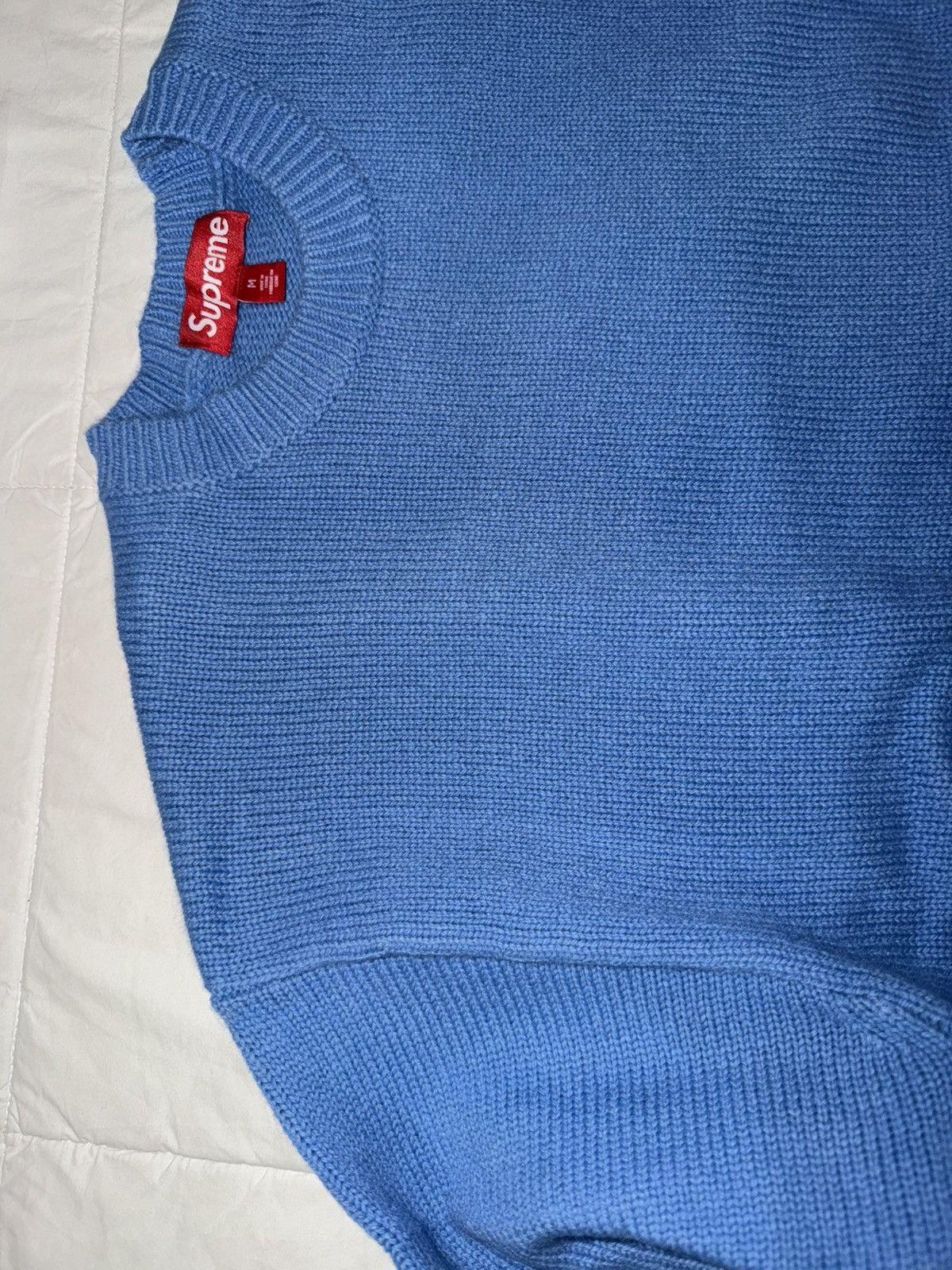 Supreme Supreme Angora Script Sweater light blue medium Size US M / EU 48-50 / 2 - 5 Thumbnail