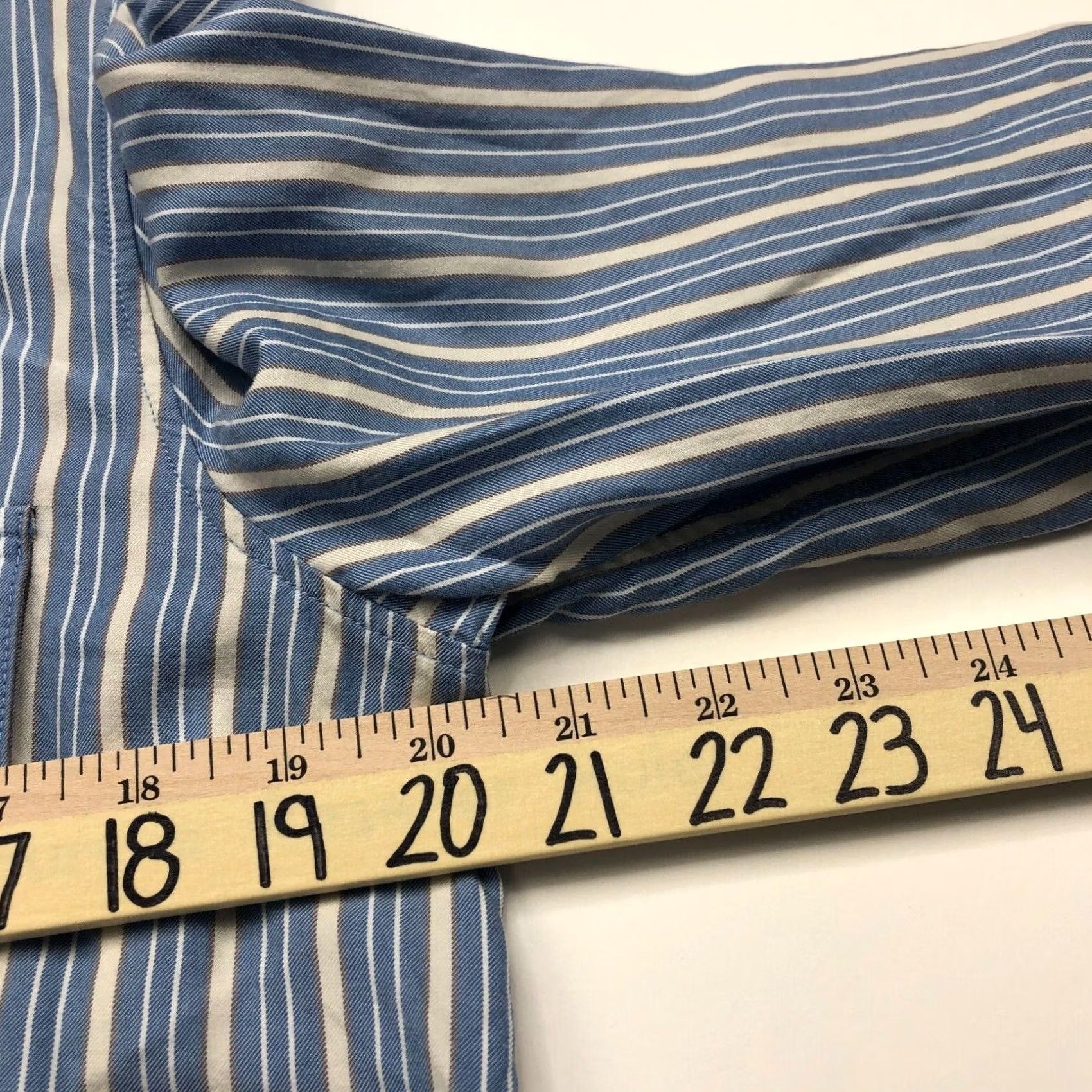 Vintage Babaton Shirt Tunic Long Sleeve Striped Button-Up Lyocell Tencel Blue M Women Adult Regular Casual Vintage No Size M / US 6-8 / IT 42-44 - 7 Thumbnail