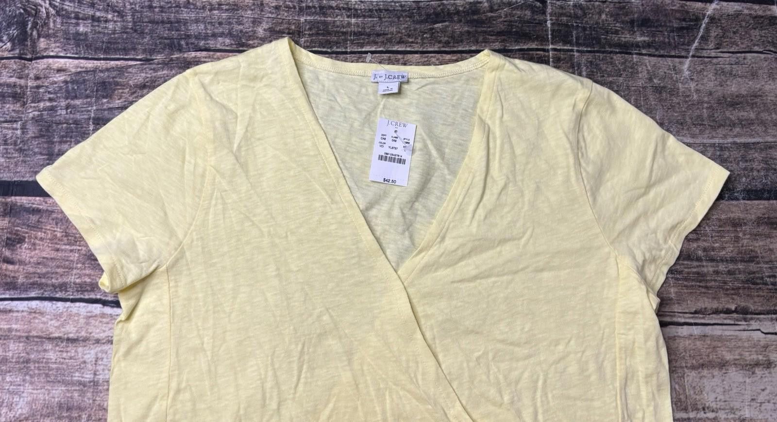 J.Crew J Crew Top Women's Large Cross Front Tie Cotton V-Neck NEW Size L / US 10 / IT 46 - 4 Thumbnail