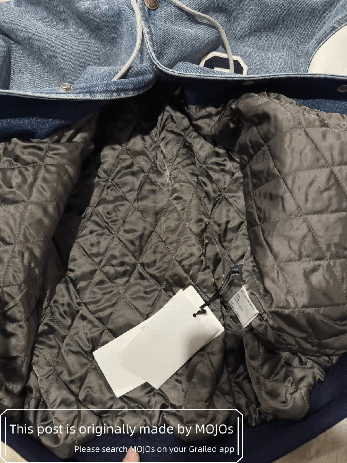 Celine Celine Leather Sleeves Padded Denim Jacket mojos132826 Size US S / EU 44-46 / 1 - 4 Thumbnail