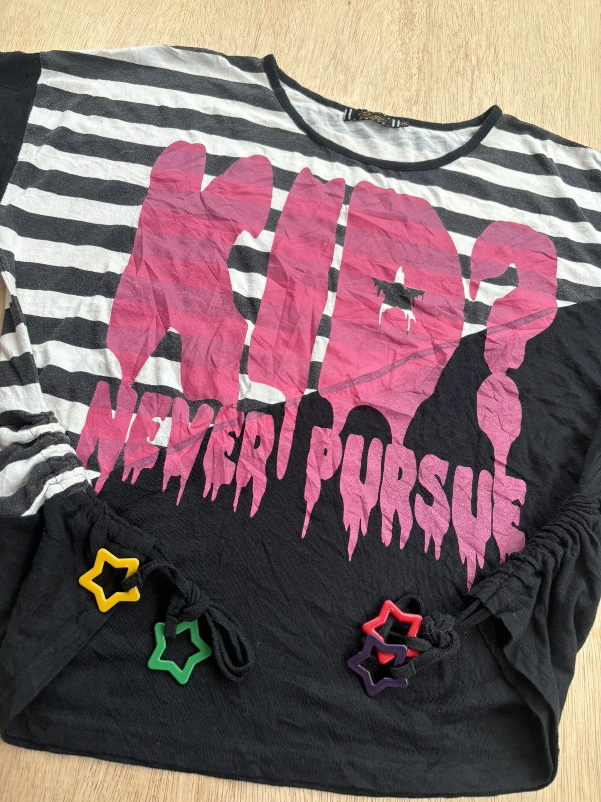 Hysteric Glamour × If Six Was Nine × Japanese Brand Y2k Galyge Kid Never Pursue Stripe Tshirt Size M / US 6-8 / IT 42-44 - 2 Thumbnail