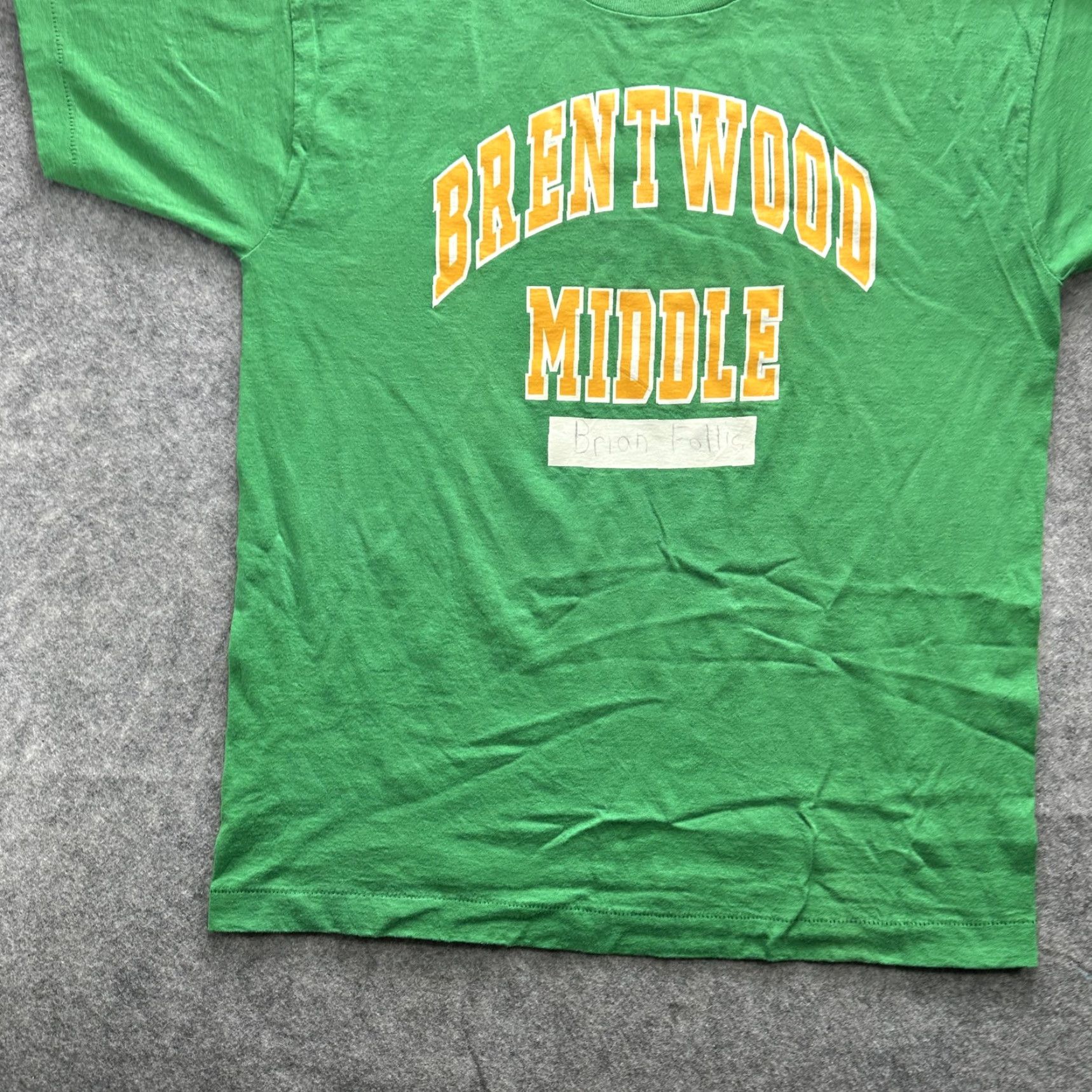 Fruit Of The Loom VINTAGE Brentwood Middle Shirt Mens Large Green Fruit Of The Loom 50/50 90s Size US L / EU 52-54 / 3 - 3 Thumbnail