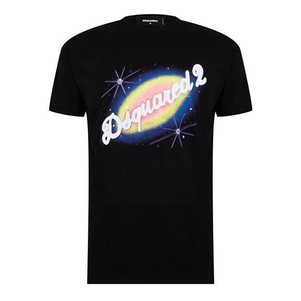 image of Dsquared2 O1G2R1Mq0424 T-Shirts In Black & Multi, Men's (Size Large)