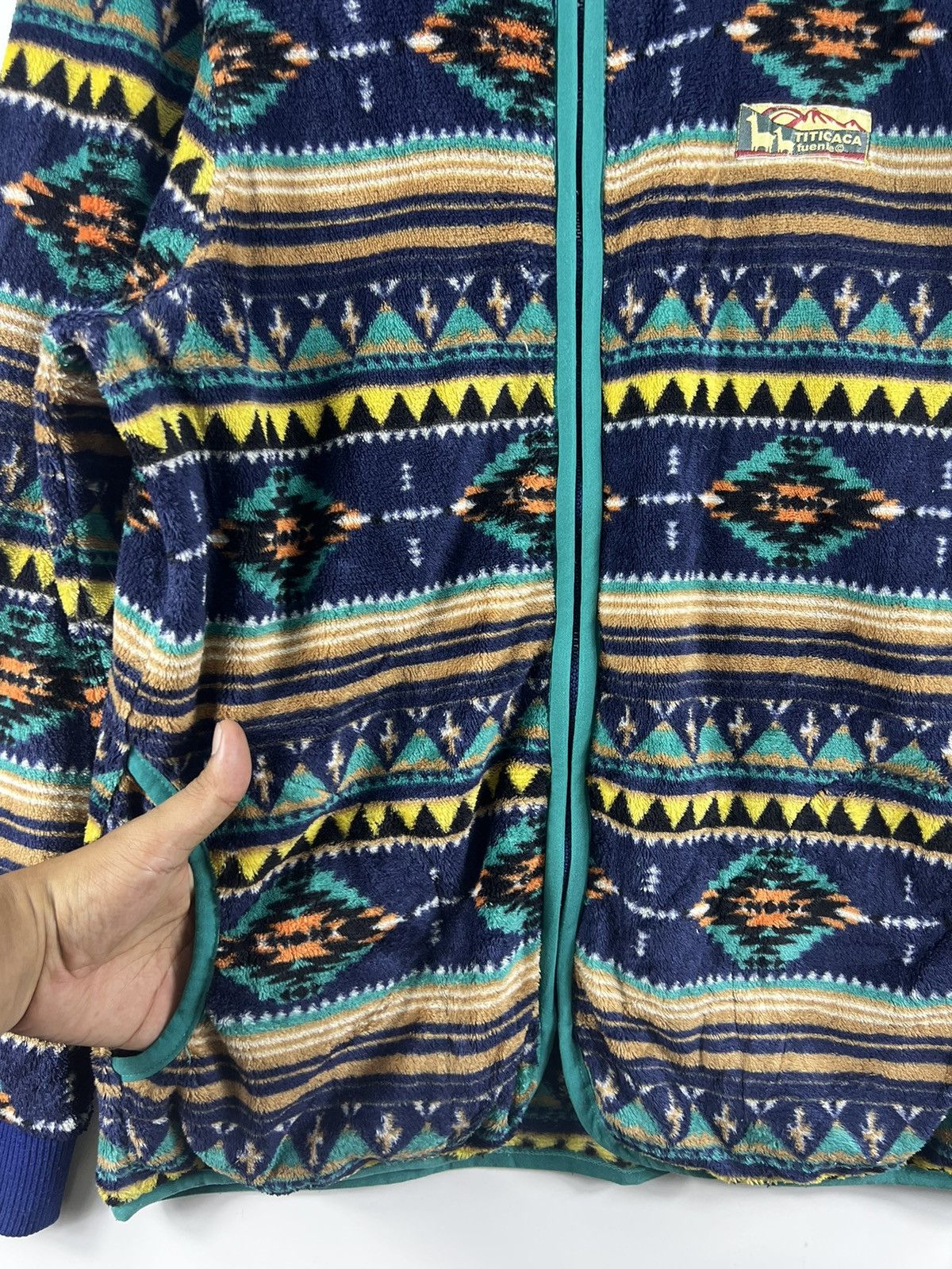 Japanese Brand × Native 🔥 TITICACA TWO WAY FLEECE NAVAJO DESIGN OUTDOOR JACKET - M Size US M / EU 48-50 / 2 - 15 Thumbnail