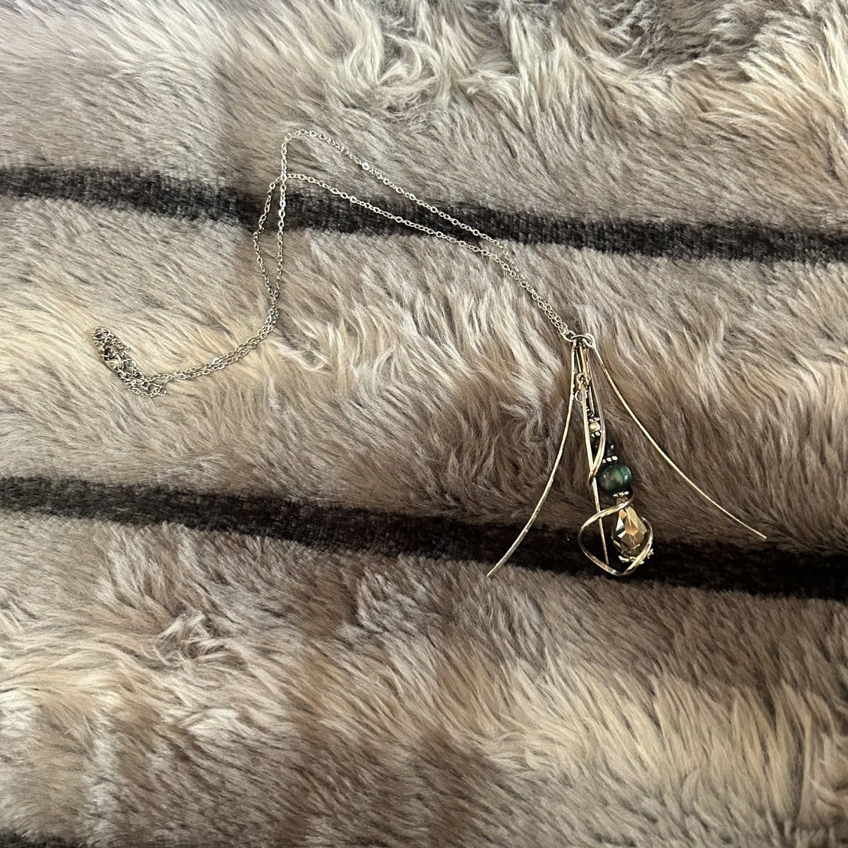 Handmade Handcrafted faceted rutilated quartz caged fringe necklace Size ONE SIZE - 6 Thumbnail