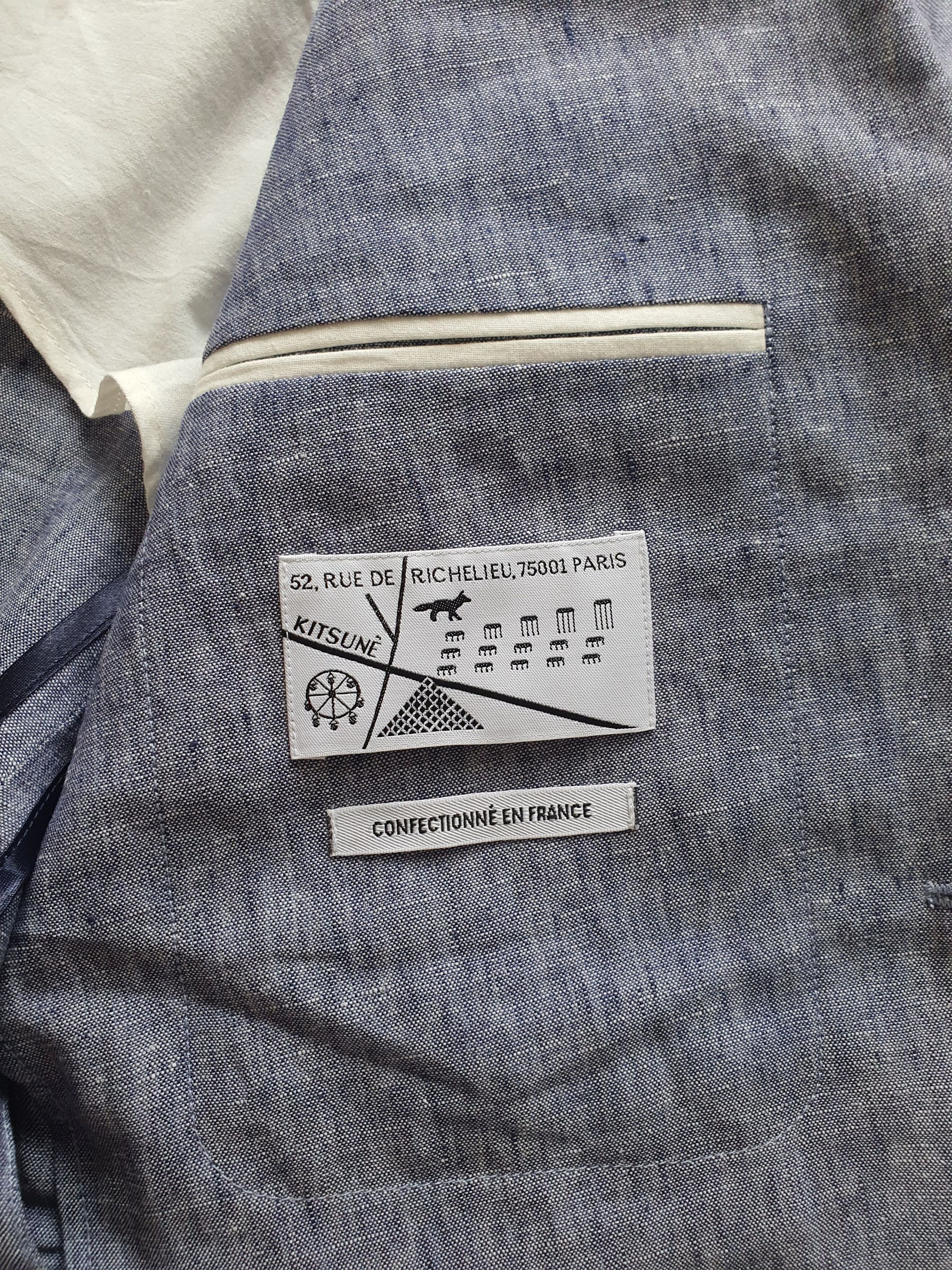 Maison Kitsune Blazer Sports Coat Jacket - Linen, 1 Button - Sz EU IT 46 Size 36R - 5 Thumbnail