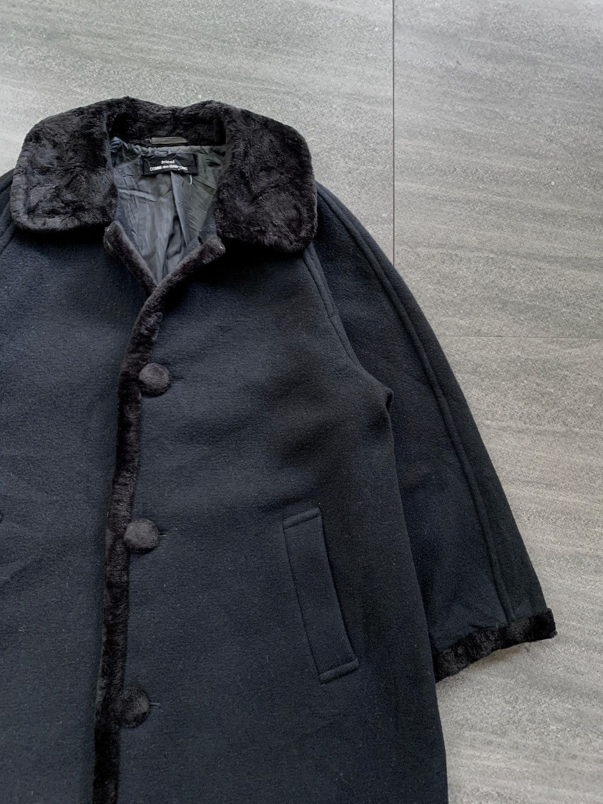 Comme des Garcons FREE TAX! 1991 Heavy Wool Fur Collared Coat Jacket Size US M / EU 48-50 / 2 - 3 Thumbnail