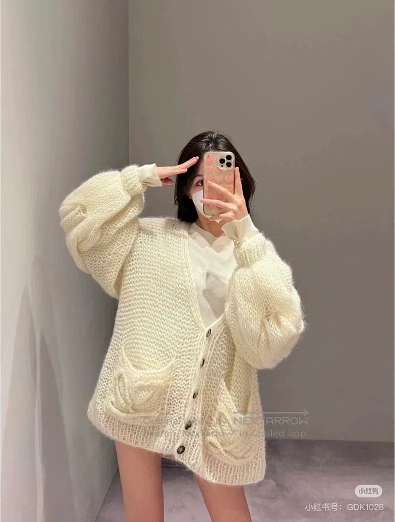 Loewe Loewe Beige lace-up logo pattern long sleeve cardigan Size XS / US 0-2 / IT 36-38 - 5 Thumbnail