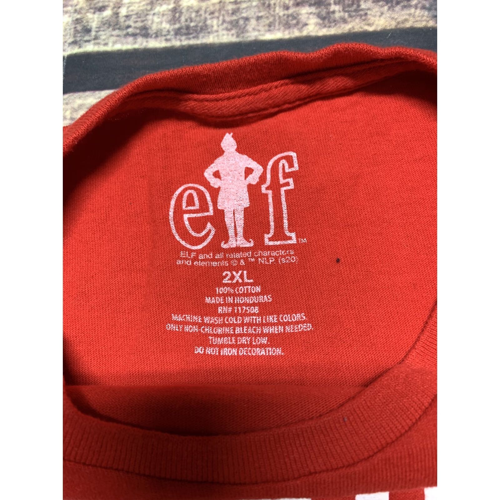 Vintage Buddy Elf "Raised by Elves" Christmas TShirt Red Mens 2XL Shirt Christmas Elf Movie Logo Graphic Print Size US XXL / EU 58 / 5 - 3 Thumbnail