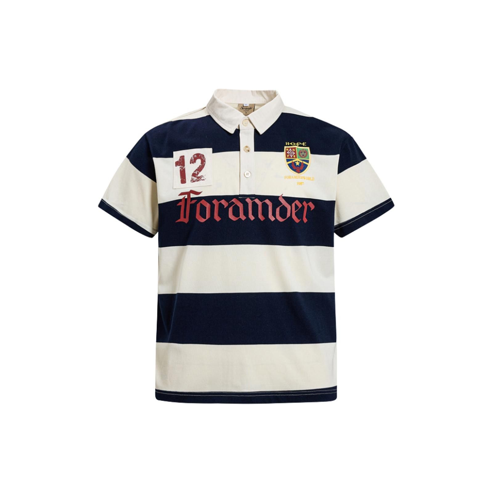 Vintage Navy-Stripe Rugby Polo Shirt Size US M / EU 48-50 / 2 - 1 Thumbnail