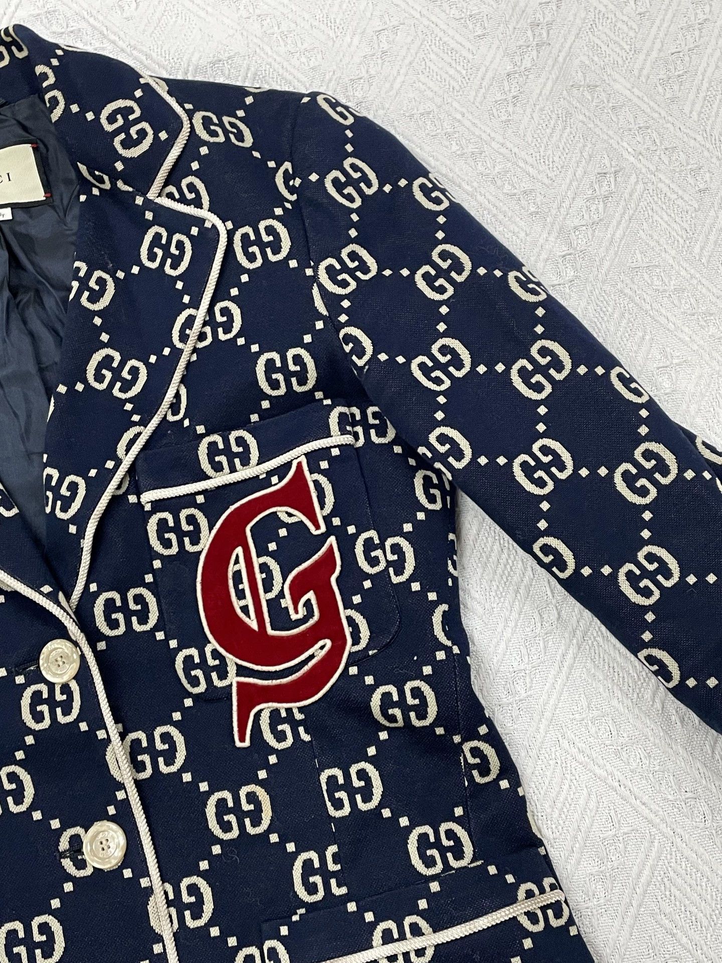 Gucci Gucci Blue Full GG Logo Blazer Size 38 Size XS / US 0-2 / IT 36-38 - 2 Thumbnail