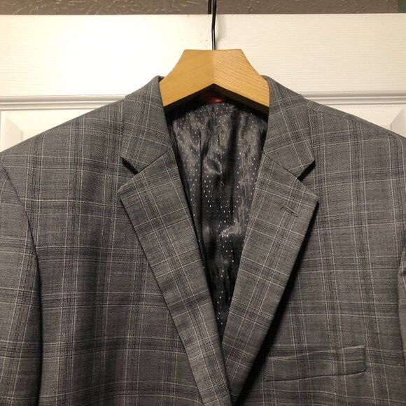 Other Linea Uomo men's gray 100%wool sport coat blazer jacket 48R Size 48R - 1 Thumbnail