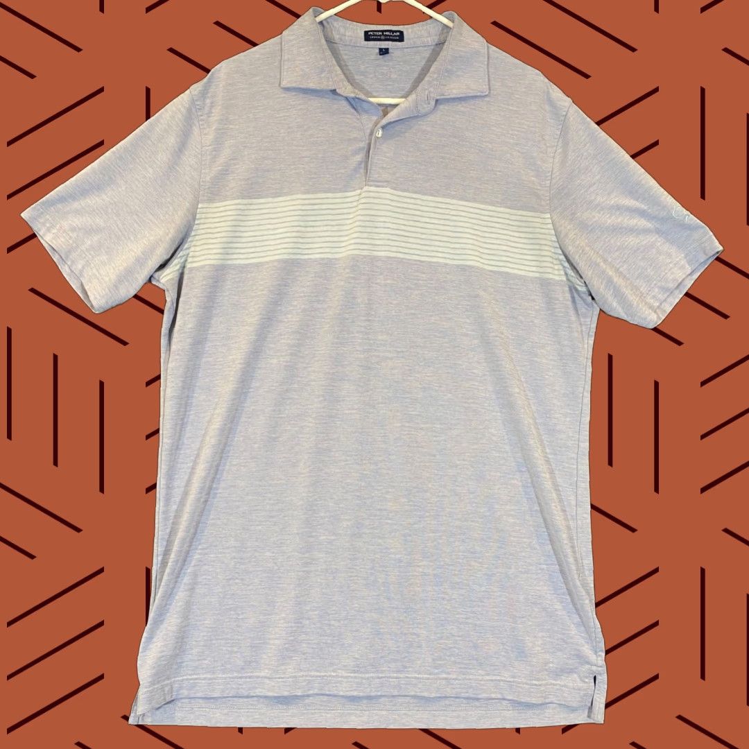 Peter Millar Peter Millar Crown Crafted Polo Mens Large Blue Bayside Resort Golf Shirt S/S Size US L / EU 52-54 / 3 - 1 Thumbnail