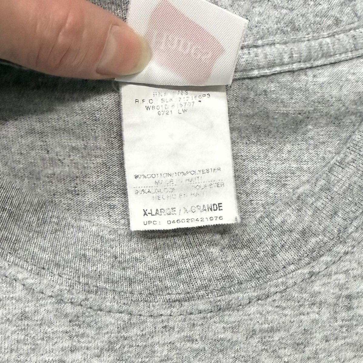 Hanes Vintage Hanes Pocket Tee XL Gray Heavyweight Size US XL / EU 56 / 4 - 8 Thumbnail