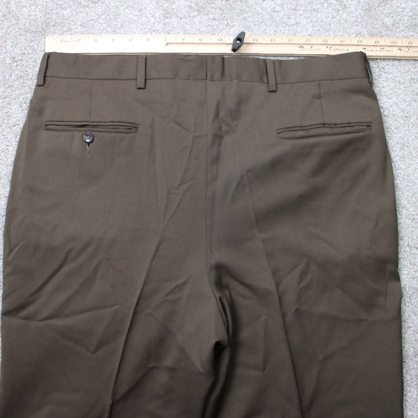 Jos. A. Bank Jos. A. Bank Dress Pants Mens 36 x 30 Brown Wool Flat Front Regular Straight Dress Pants Size US 36 / EU 52 - 6 Thumbnail