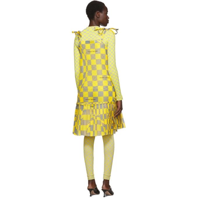 Off-White o1y1125 Midi Dress in Yellow/Gray Size XS / US 0-2 / IT 36-38 - 3 Thumbnail