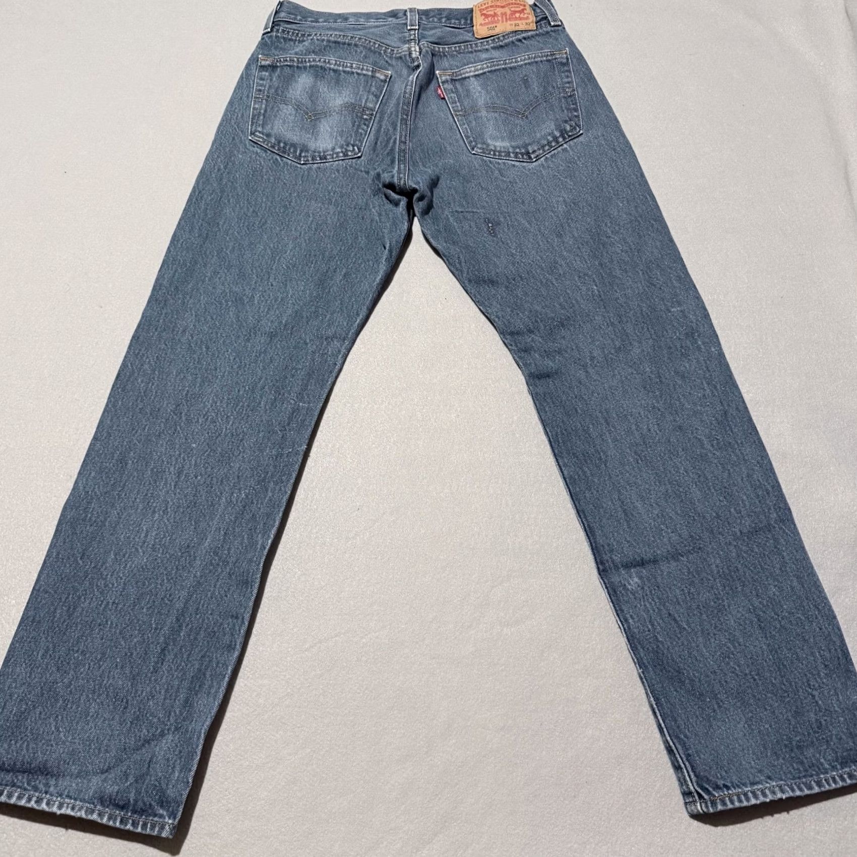 Levi's Levi’s 501 Jeans Mens Blue Denim Mid Rise Straight Button Fly - 29x27.5 Size US 29 - 2 Thumbnail
