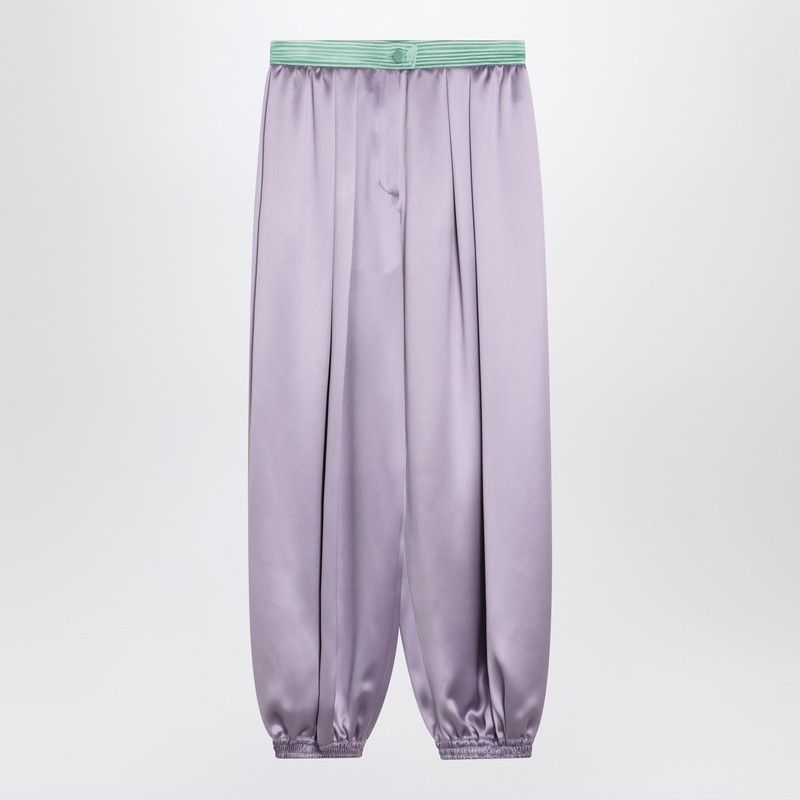Valentino Valentino Wide Lilac Silk Pants Size 27" / US 4 / IT 40 - 1 Thumbnail