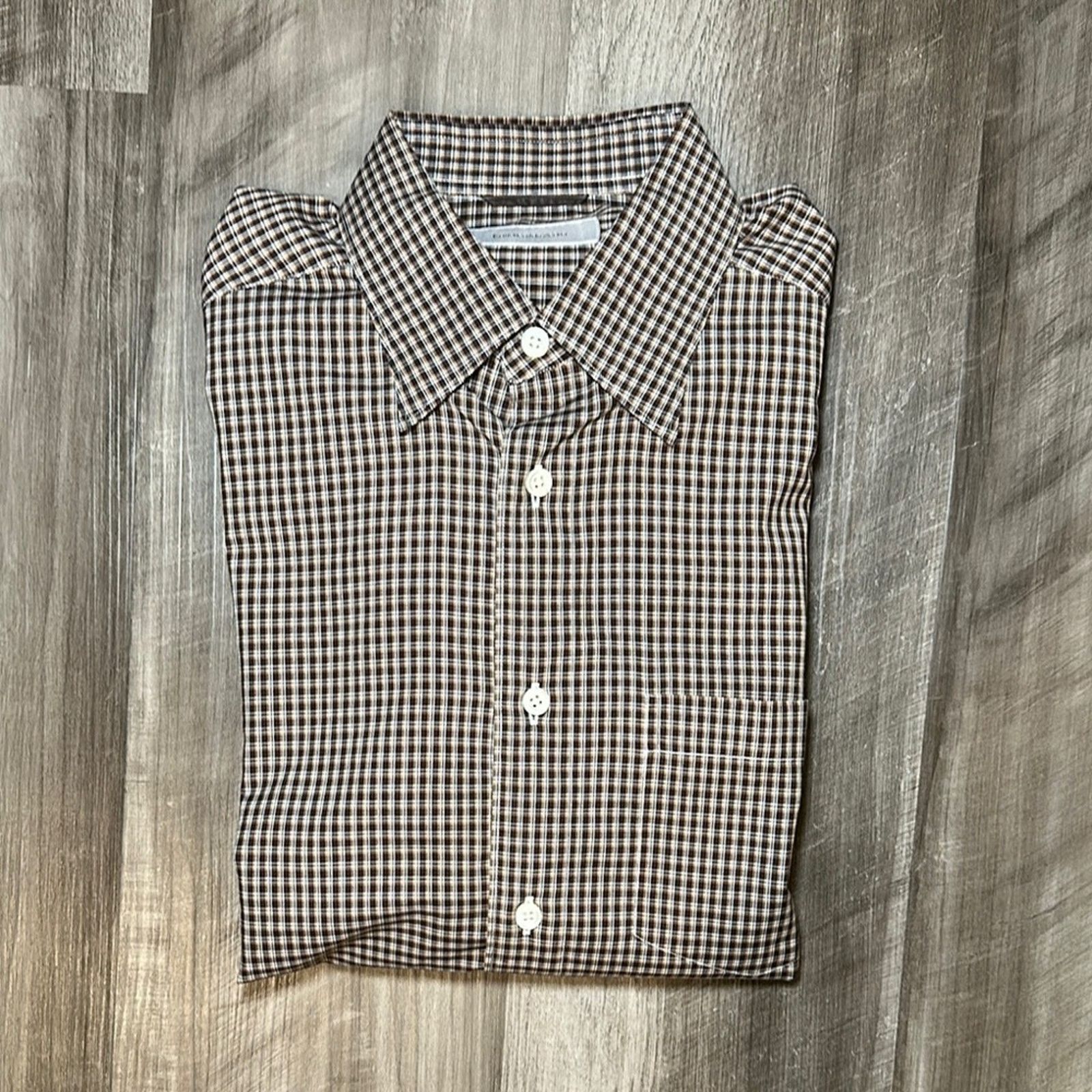 Ermenegildo Zegna Ermenegildo Zegna Brown Checkered Long Sleeve - Medium Size US M / EU 48-50 / 2 - 1 Thumbnail