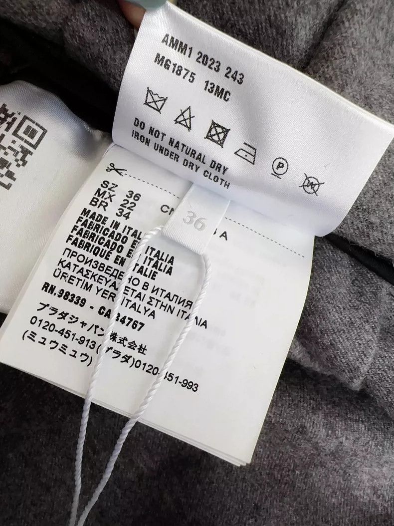 Prada Gray Cashmere Lettered Skirt Limited Japan Edition-2506 Size 35" - 5 Thumbnail