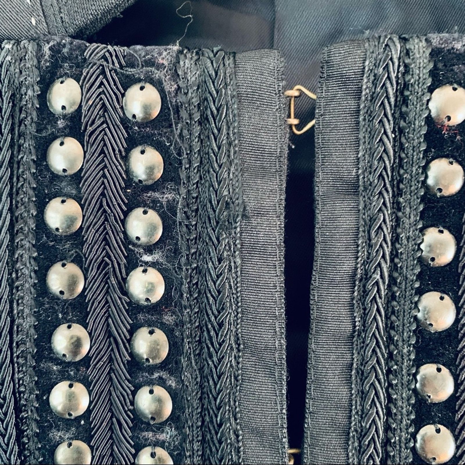 Zara Zara Womens Black Studded Front 100% Wool Blazer Jacket Size XL / US 12-14 / IT 48-50 - 4 Thumbnail