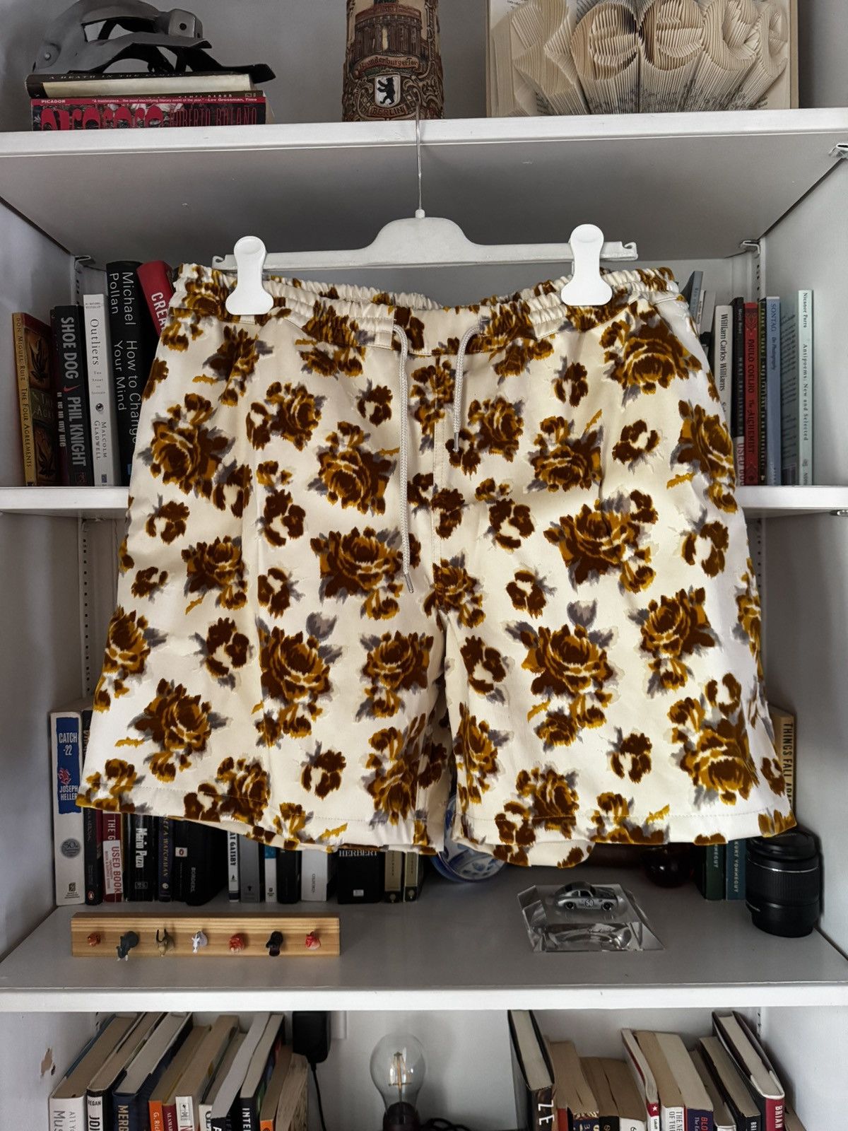 A Kind Of Guise Volta Flocked Cotton-Twill Drawstring Shorts
