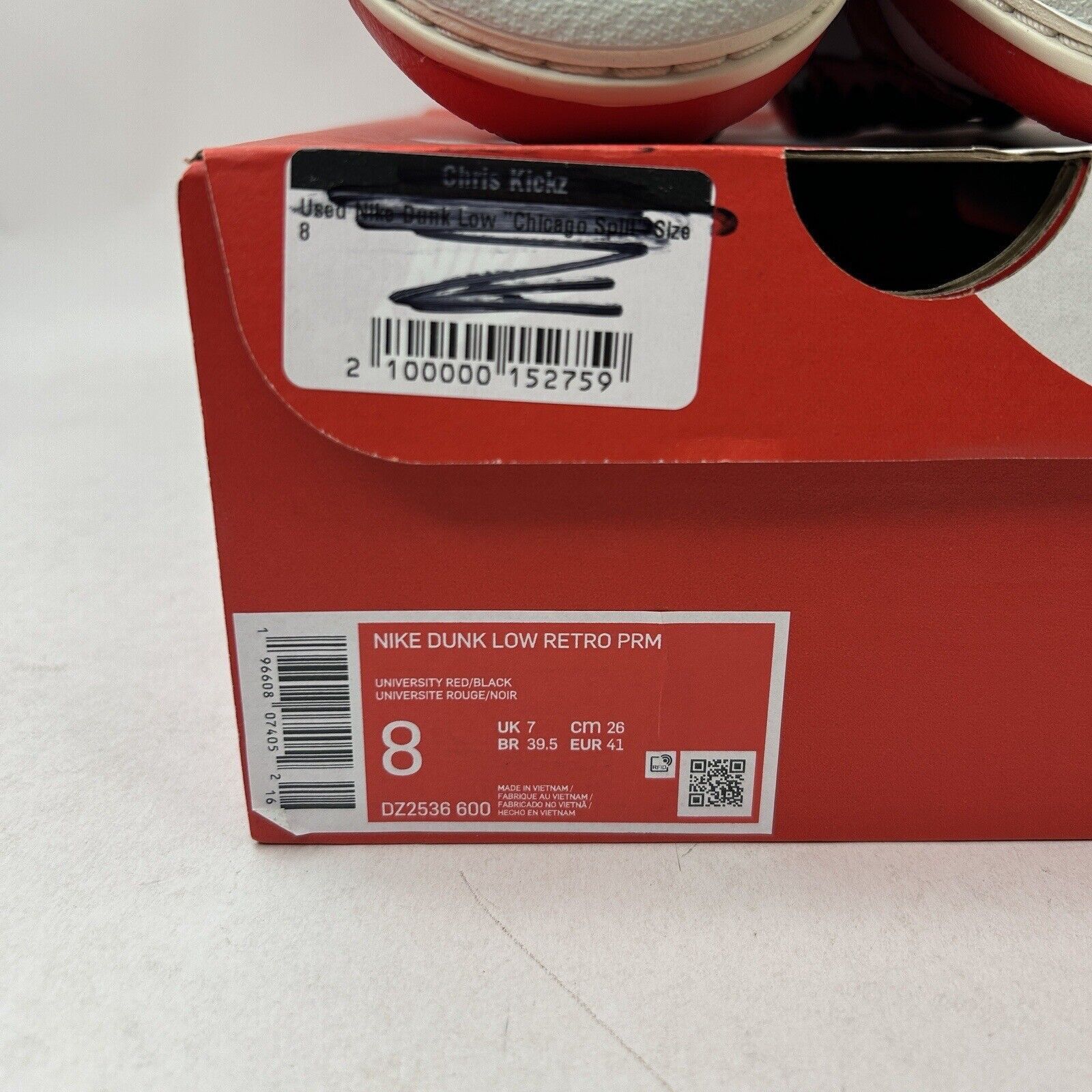 Nike Nike Dunk Low Retro PRM Split “Chicago/University Red” 2023 Size US 8 / EU 41 - 8 Thumbnail