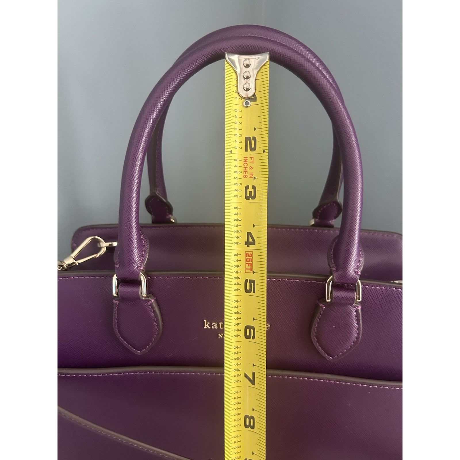Kate Spade Kate Spade Ripe Plum Madison Saffiano Leather Purple Satchel Size ONE SIZE - 6 Thumbnail