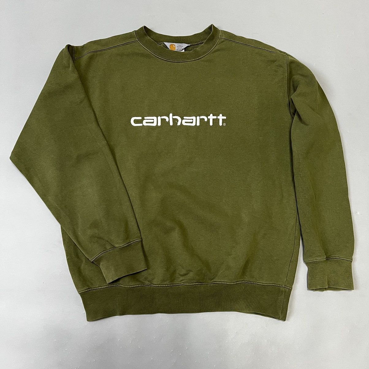 Carhartt × Carhartt Wip × Vintage Vintage Carhartt sweatshirt khaki big logo y2k Size US L / EU 52-54 / 3 - 1 Thumbnail