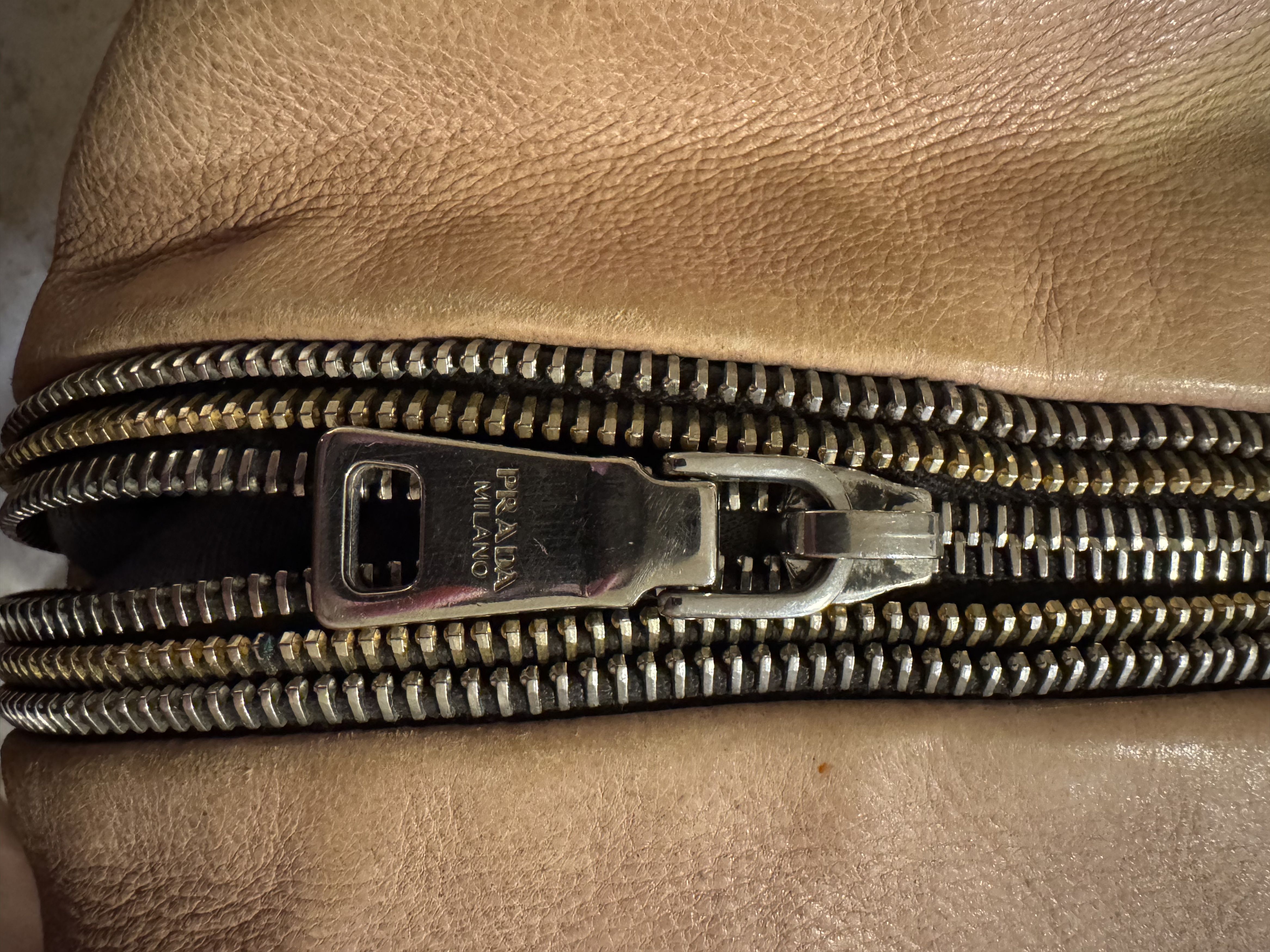 Prada PRADA Ardesia/Nudo Ombre Glace Leather Zippers Satchel Bag Size ONE SIZE - 6 Thumbnail