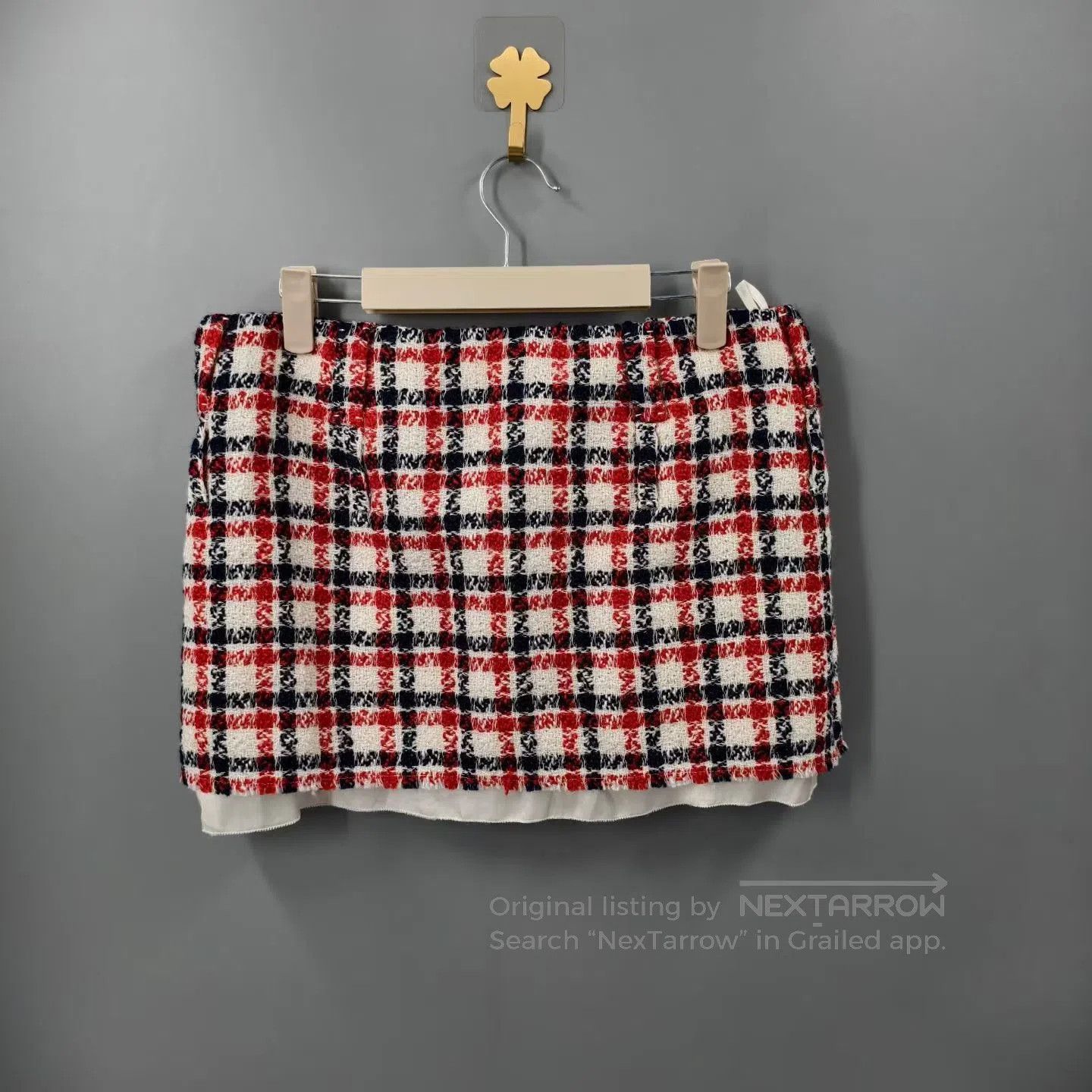 Miu Miu Miu Miu Red Plaid Woven Mini Skirt| Size S / US 4 / IT 40 - 2 Thumbnail