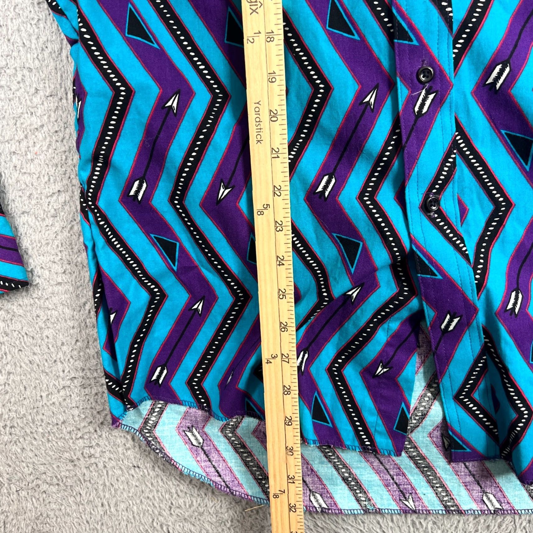 Wrangler VINTAGE Wrangler Shirt Mens L Teal Chevron Arrows Aztec Cowboy Cut Button-Up Long Sleeve Size US L / EU 52-54 / 3 - 6 Thumbnail