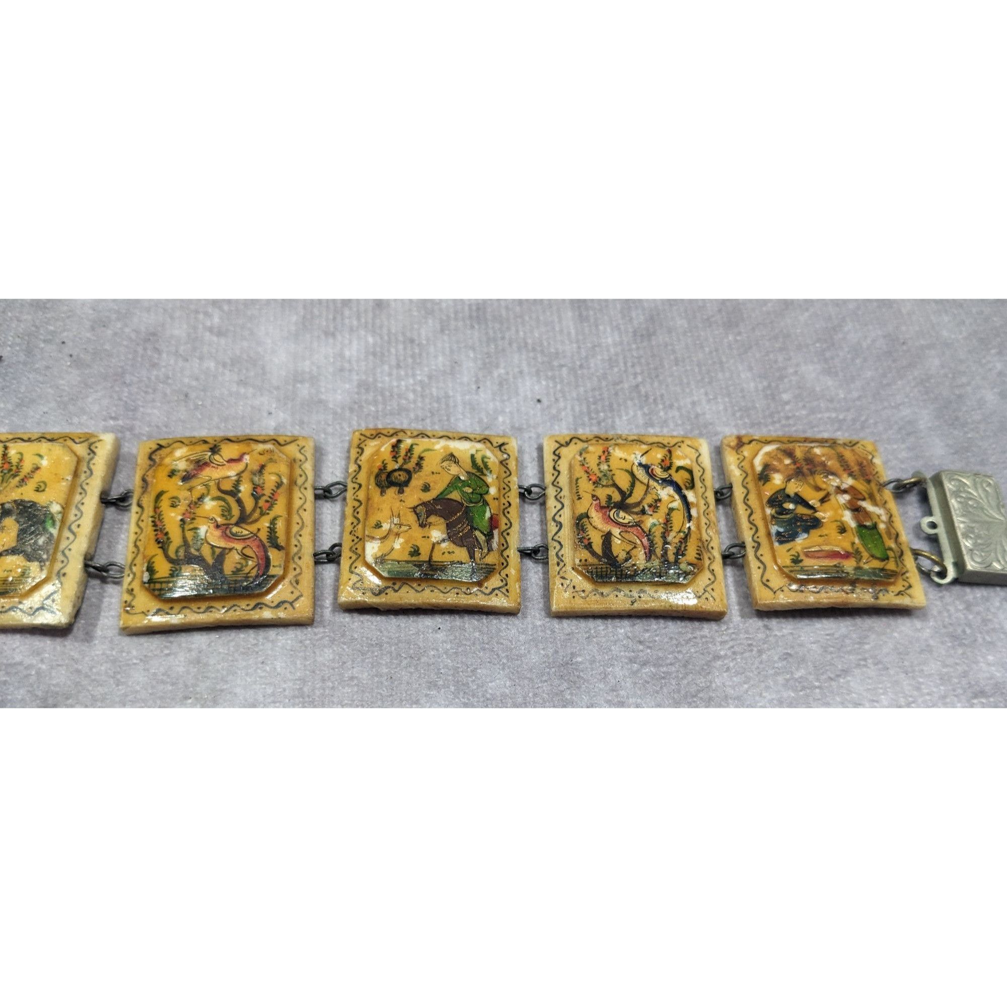 Other Antique Hand Painted Persian Story Panel Bracelet Size ONE SIZE - 8 Thumbnail