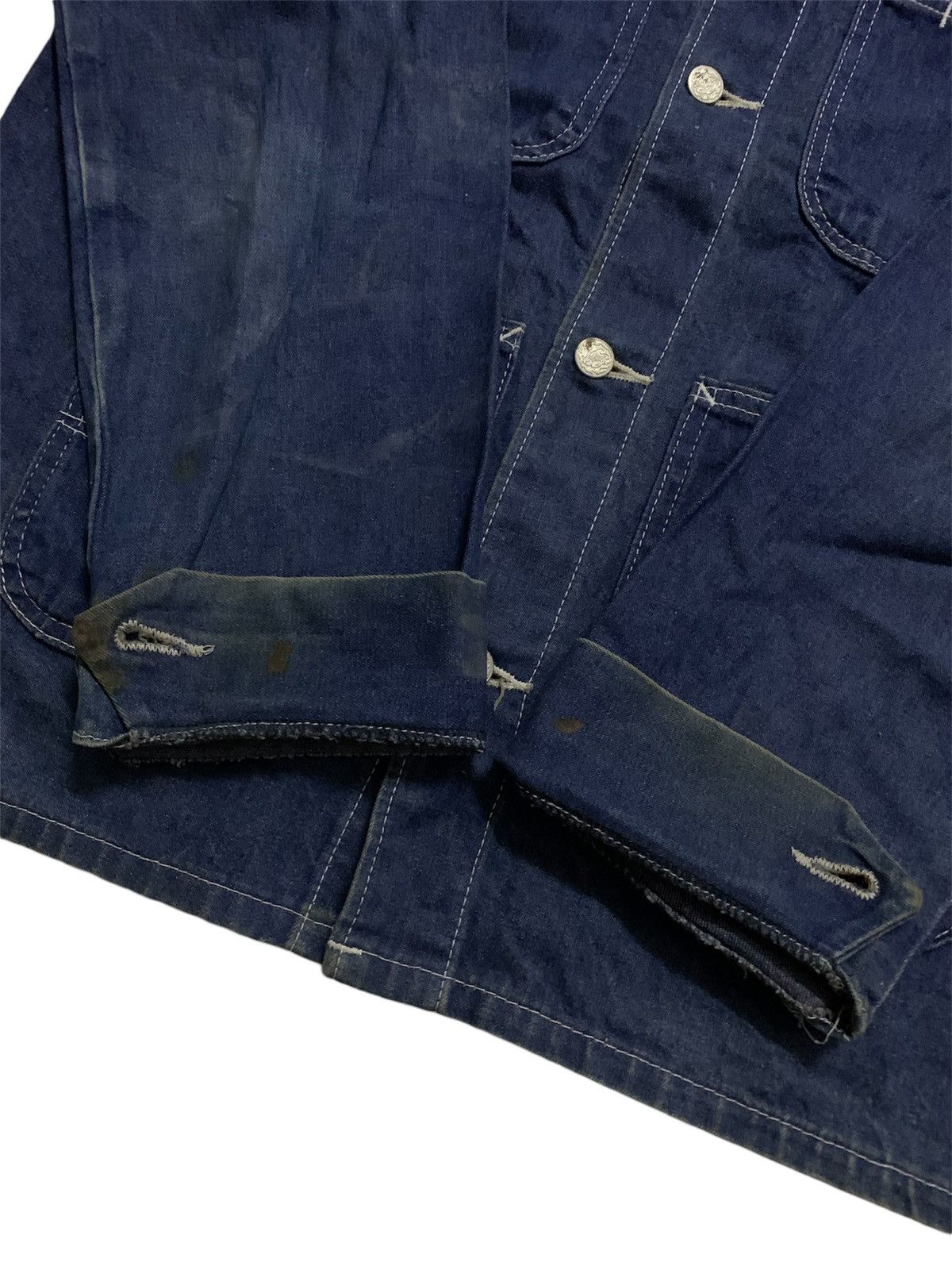 Vintage 💥Vintage Usa Denim Chore Jacket Size US L / EU 52-54 / 3 - 3 Thumbnail