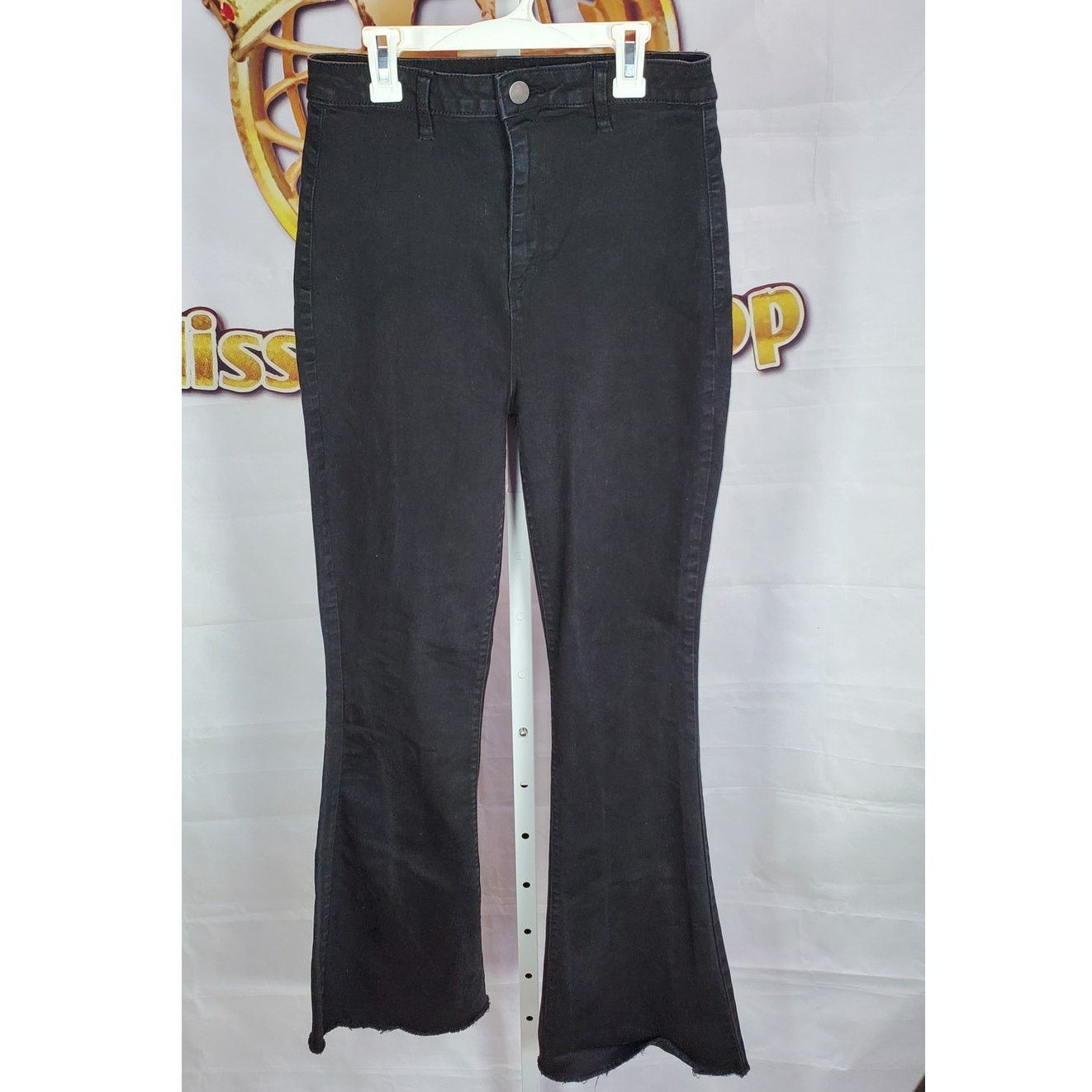 Fashion Nova Fashion Nova Black Raw Hem Flare Jeans Size 13 Size 36" / US 14 / IT 50 - 1 Thumbnail