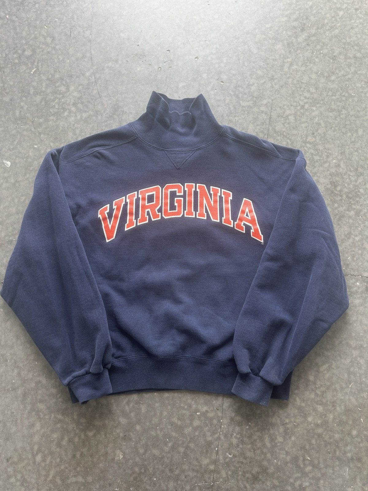 Russell Athletic × Vintage Vintage 90s Russell Virginia Sweatshirt Turtleneck Boxy Size US L / EU 52-54 / 3 - 1 Thumbnail