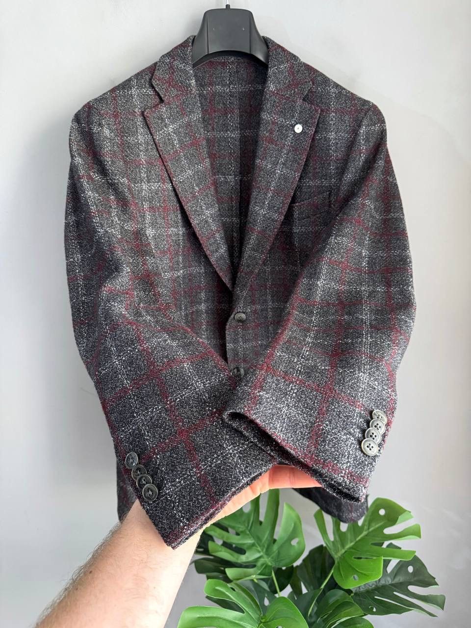 L.B.M. 1911 L.B.M. 1911 Dark Grey Wool/Cotton/Cashmere Men's Blazer 52 R Size 52R - 8 Thumbnail
